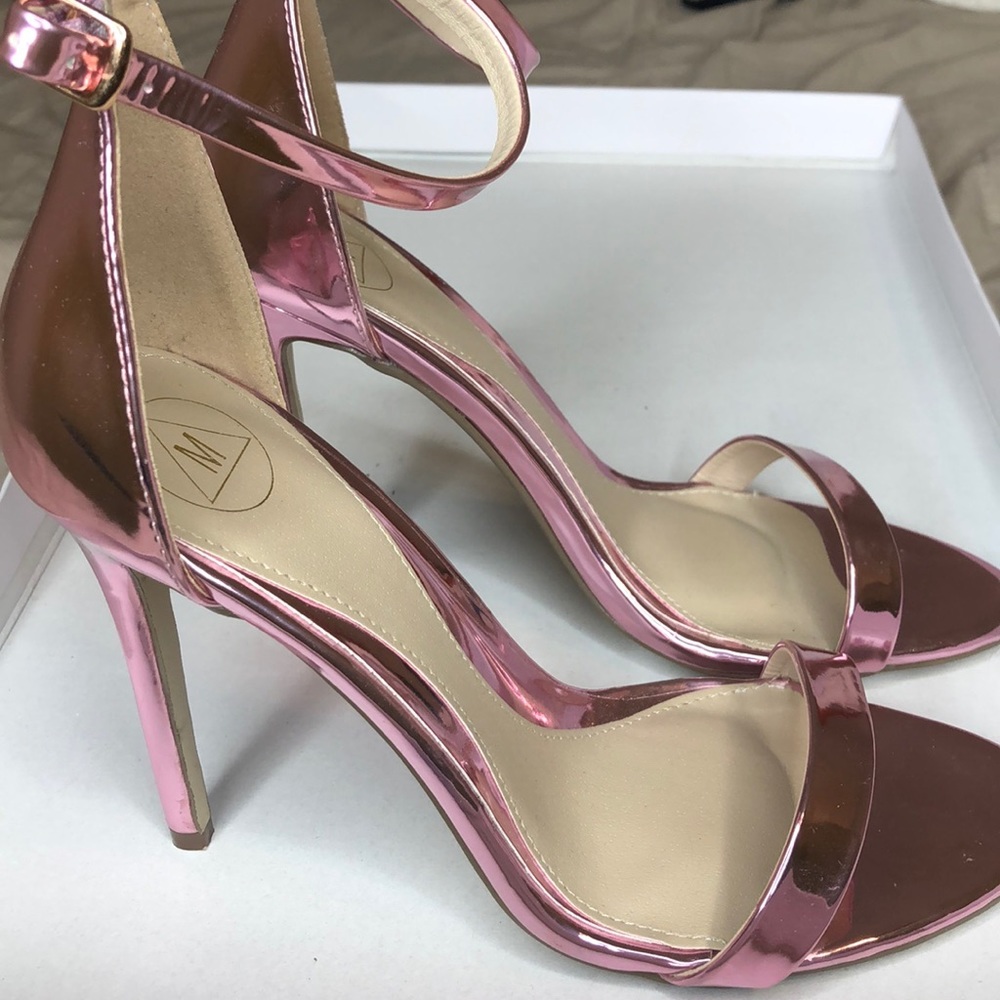 Missguided Barely There Metallic Pink Sandal